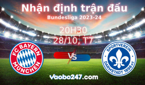 Soi kèo Bayern Munich vs Darmstadt, 20h30 ngày 28/10/2023 – Bundesliga 2023-2024